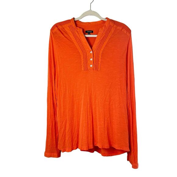 J.‎ Peterman Size XL Blouse Top Orange Button Light Breathable Career  Casual - Picture 1 of 8